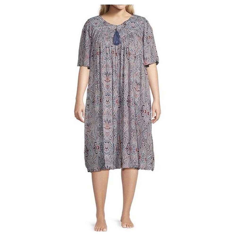 Go Softly Patio Paisley Nightgown 3X Sleep Dress Fairy Boho Tassel Relaxed Fit